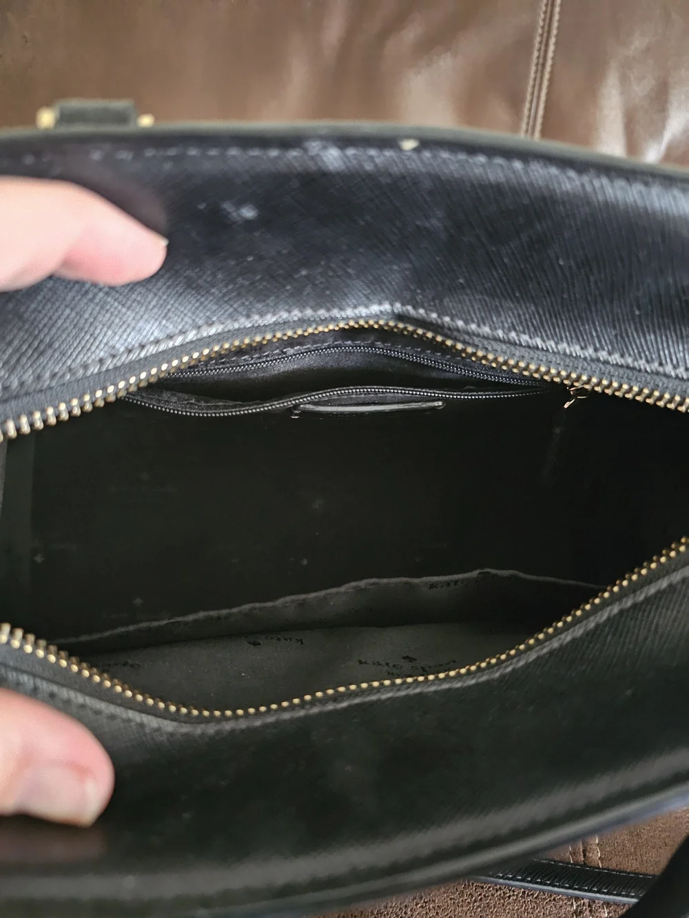 kate spade Black Saffiano Leather Crossbody Satchel & Wallet